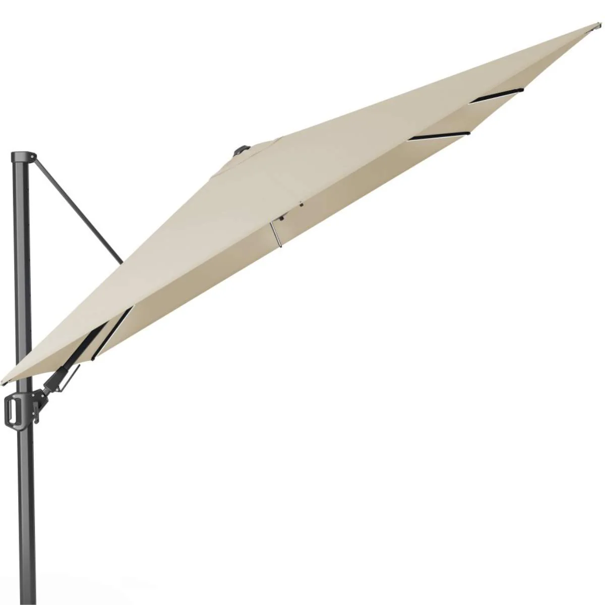Pacific Lifestyle Glow Challenger T2 3m Square Premium Champagne Free Arm Parasol - Image 2