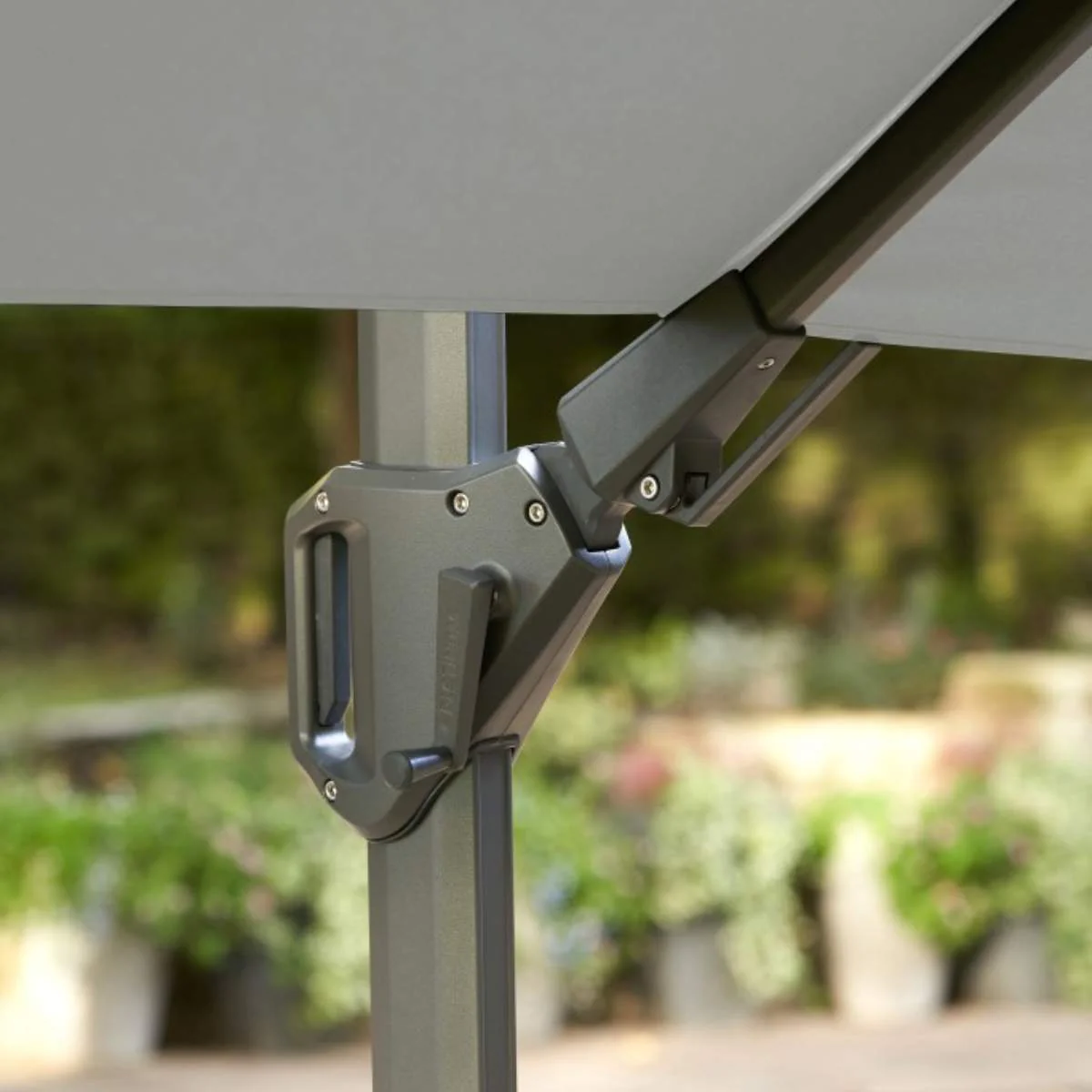 Pacific Lifestyle Glow Challenger T2 3m Square Premium Manhattan Grey Free Arm Parasol - Image 4