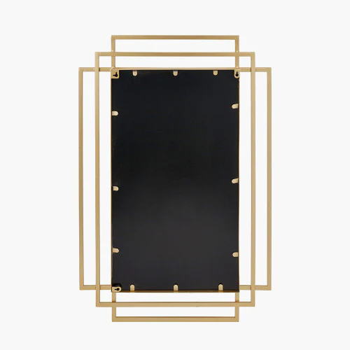 Pacific Lifestyle Gold Metal Art Deco Rectangular Wall Mirror - Image 4