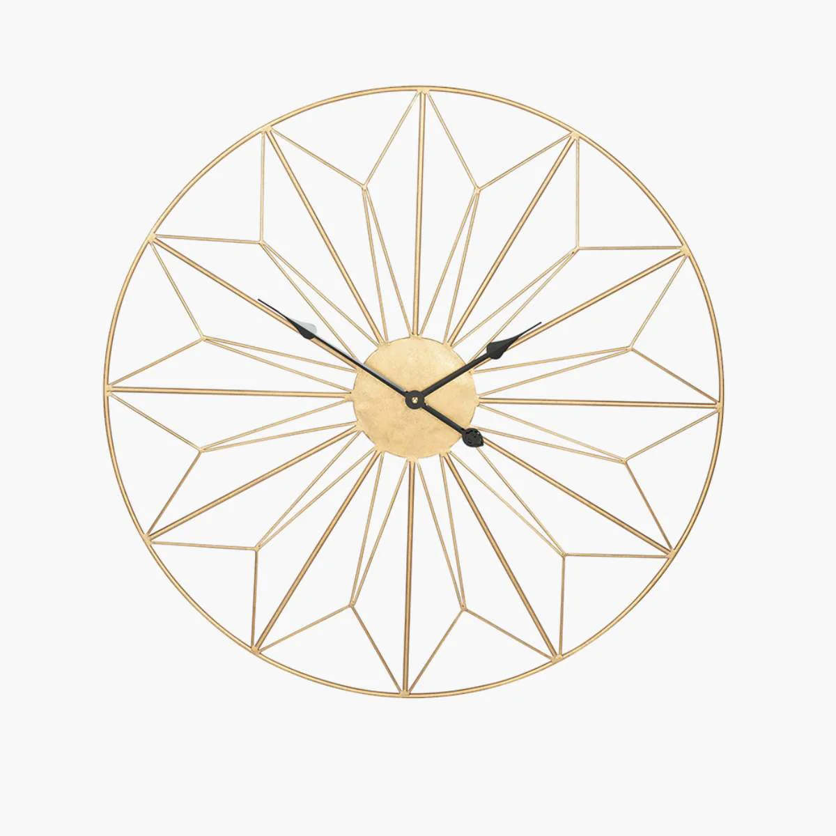 Pacific Lifestyle Gold Metal Geo Design Round Wall Clock