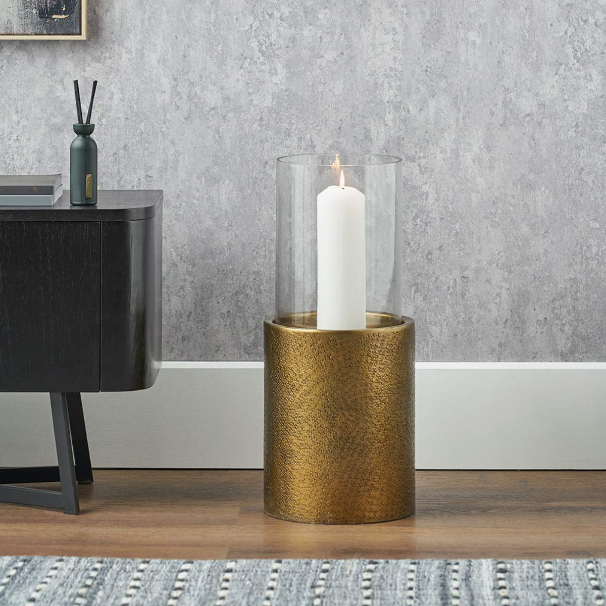 Pacific Lifestyle Grey Metal and Clear Glass Hurricane - Image 18