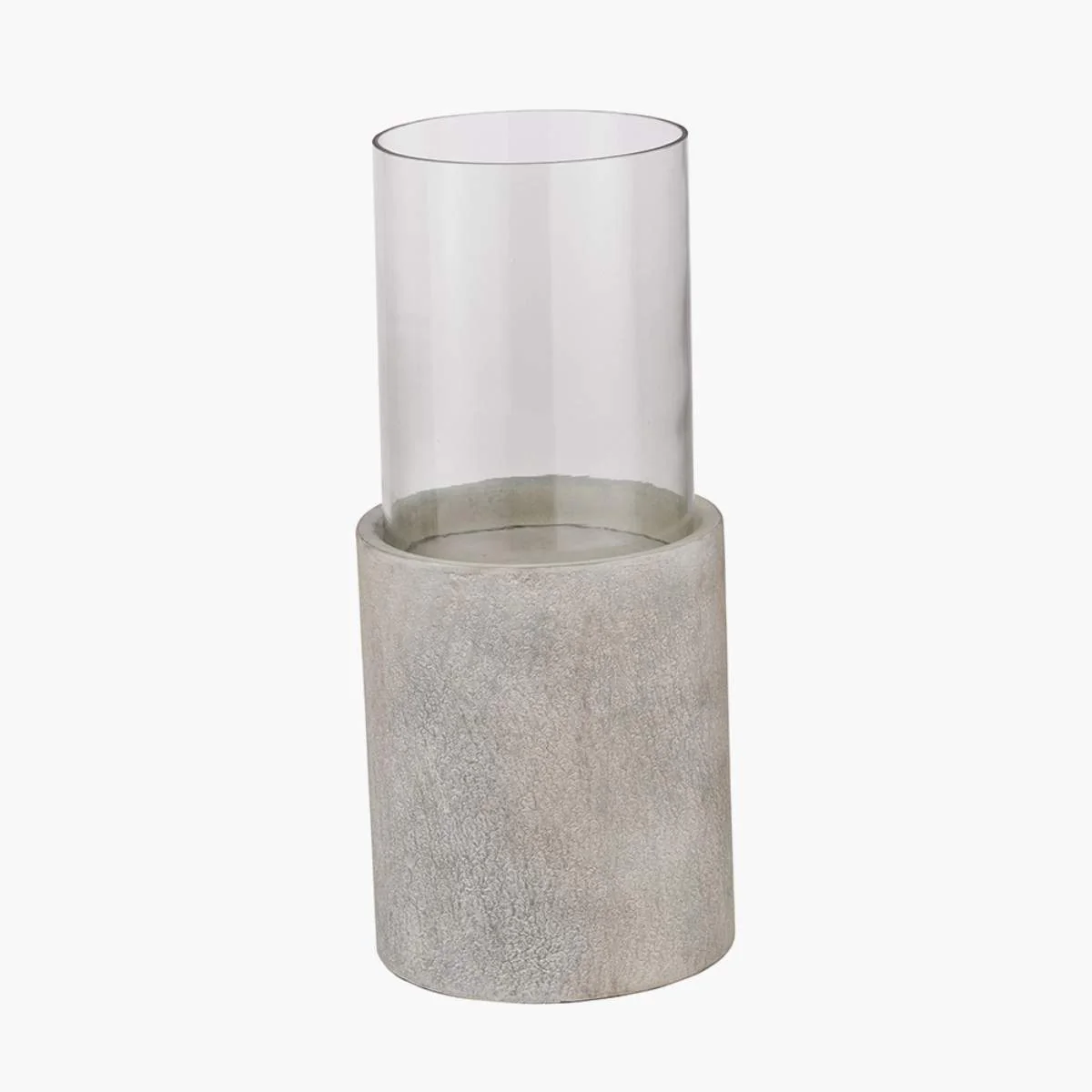 Pacific Lifestyle Grey Metal and Clear Glass Hurricane - Image 5