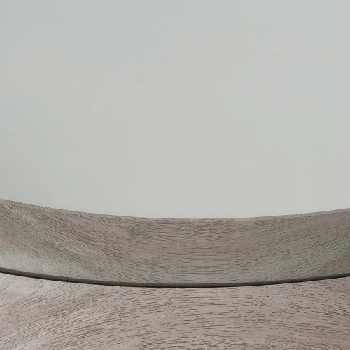 Pacific Lifestyle Grey Oak Wood Veneer Deep Edge Round Wall Mirror Large - Image 3