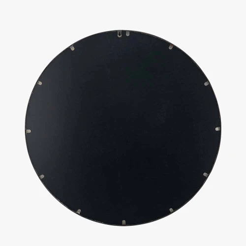 Pacific Lifestyle Grey Oak Wood Veneer Slim Frame Round Wall Mirror - Image 7