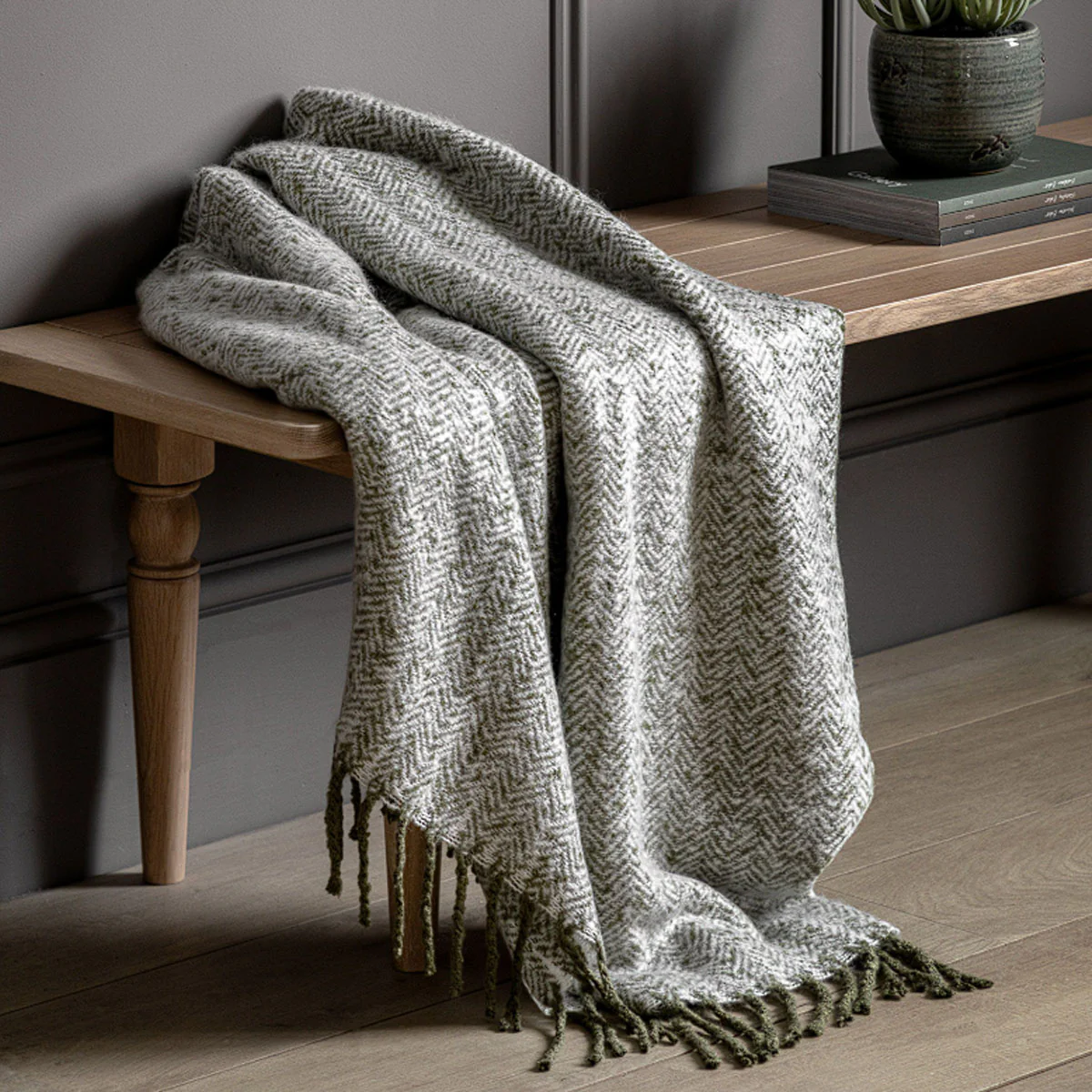 Gallery Direct Herringbone Faux Mohair Throw - Image 17