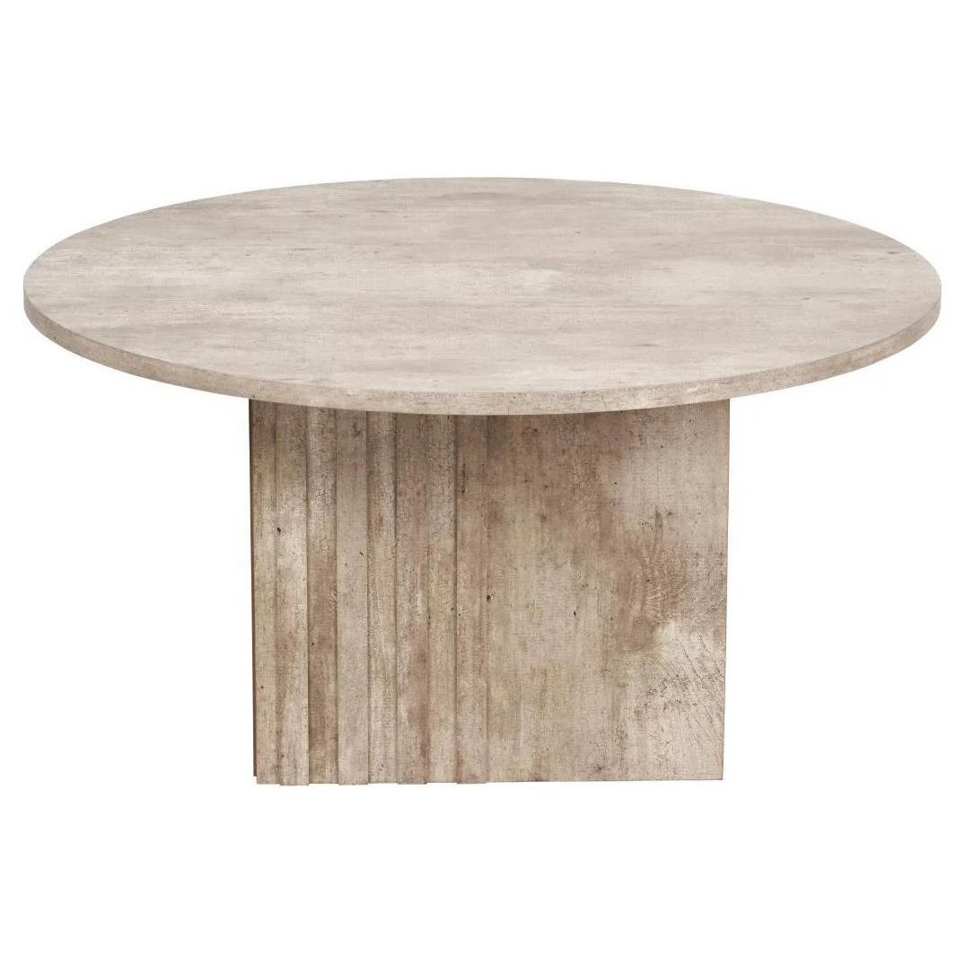 Pacific Lifestyle Holger Concrete Effect Wood Veneer Groove Detail Coffee Table