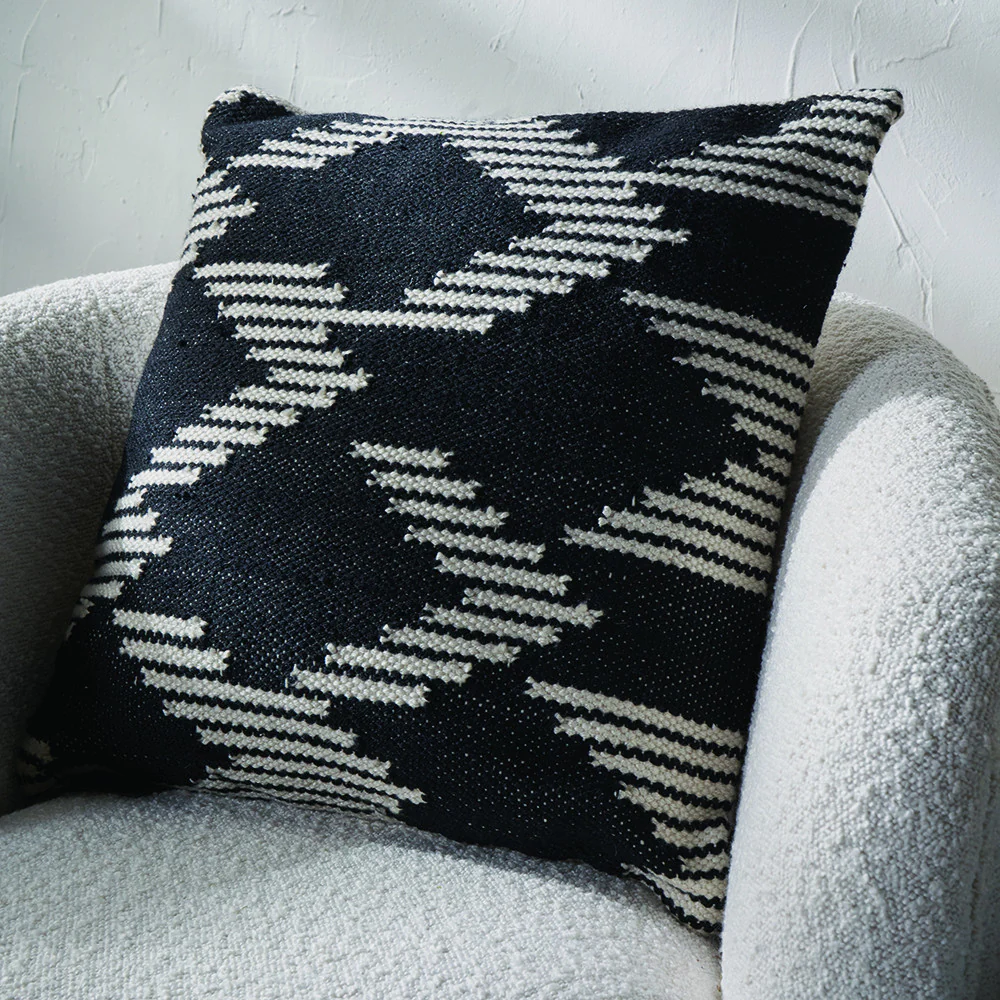 Pacific Lifestyle Indoor Outdoor Black and White Chevron Design Scatter Cushion - Image 5