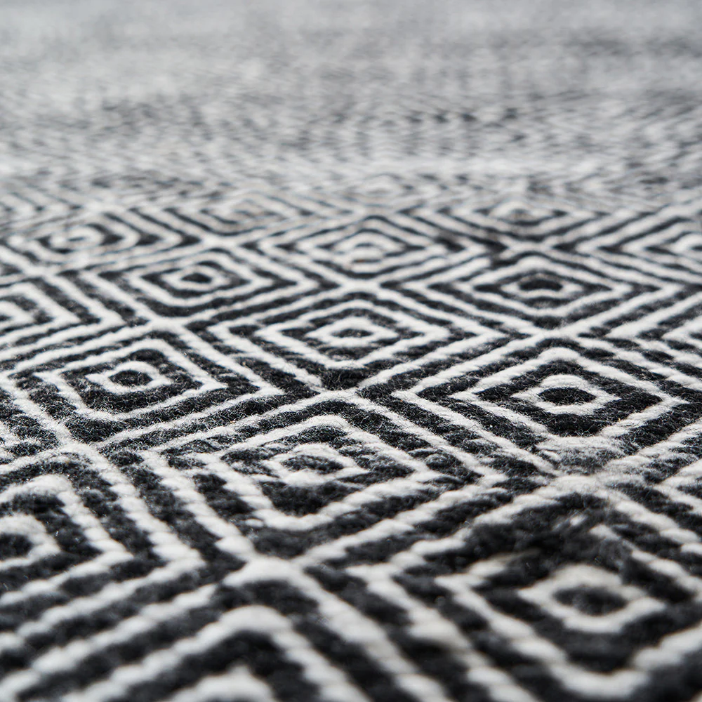 Pacific Lifestyle Indoor Outdoor Black and White Inca Design Rug - Image 3
