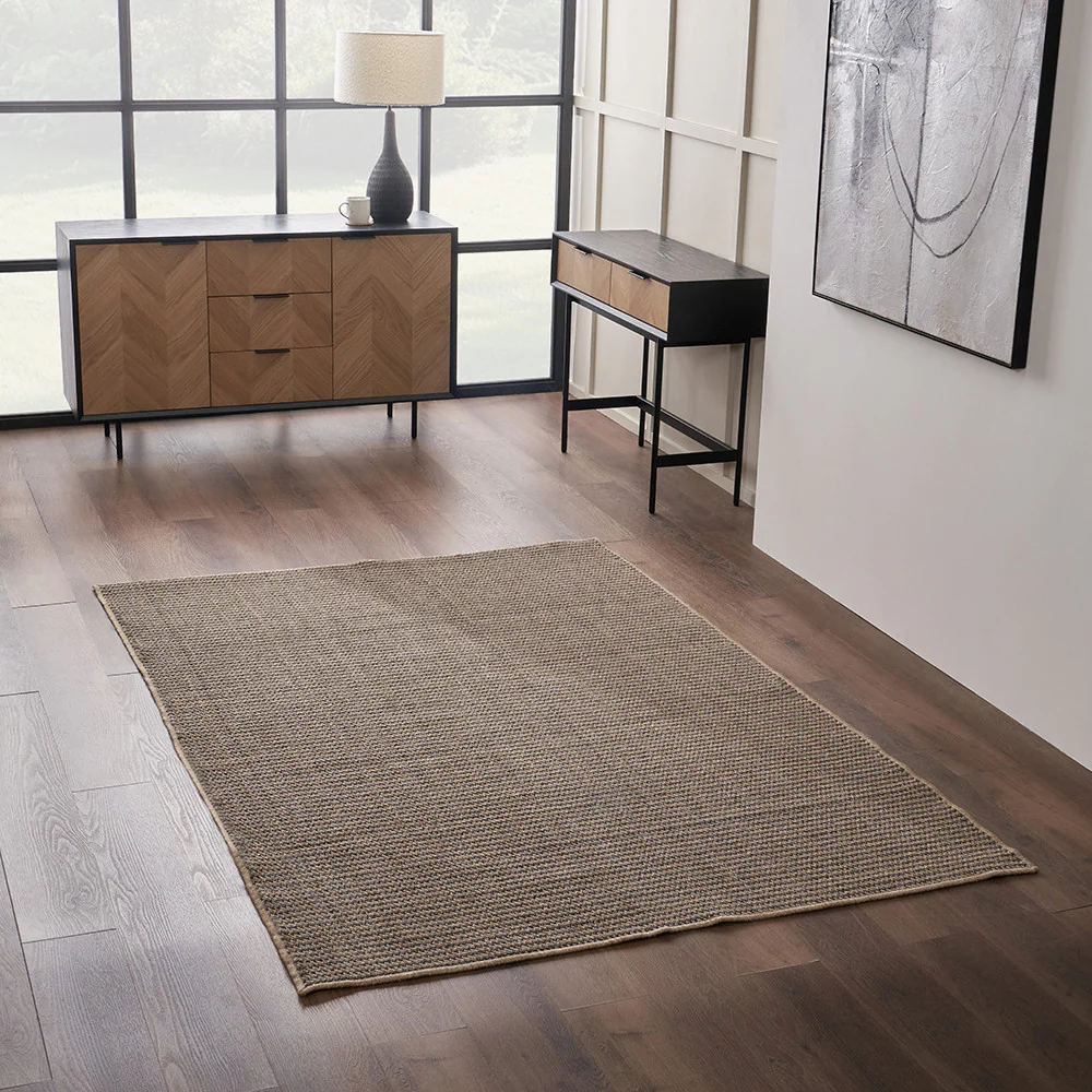 Pacific Lifestyle Indoor Outdoor Natural and Slate Grey Design Rug - Image 6