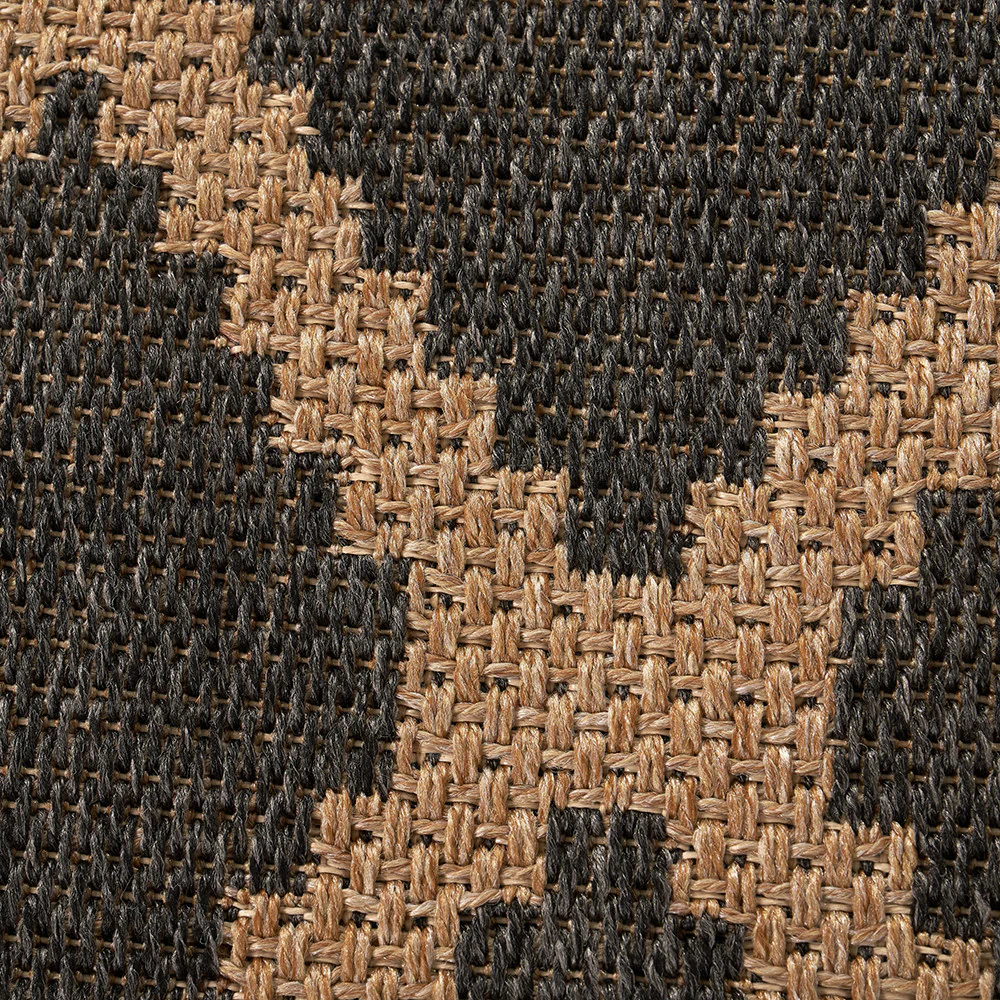 Pacific Lifestyle Indoor Outdoor Natural and Slate Grey Diamond Design Rug - Image 5