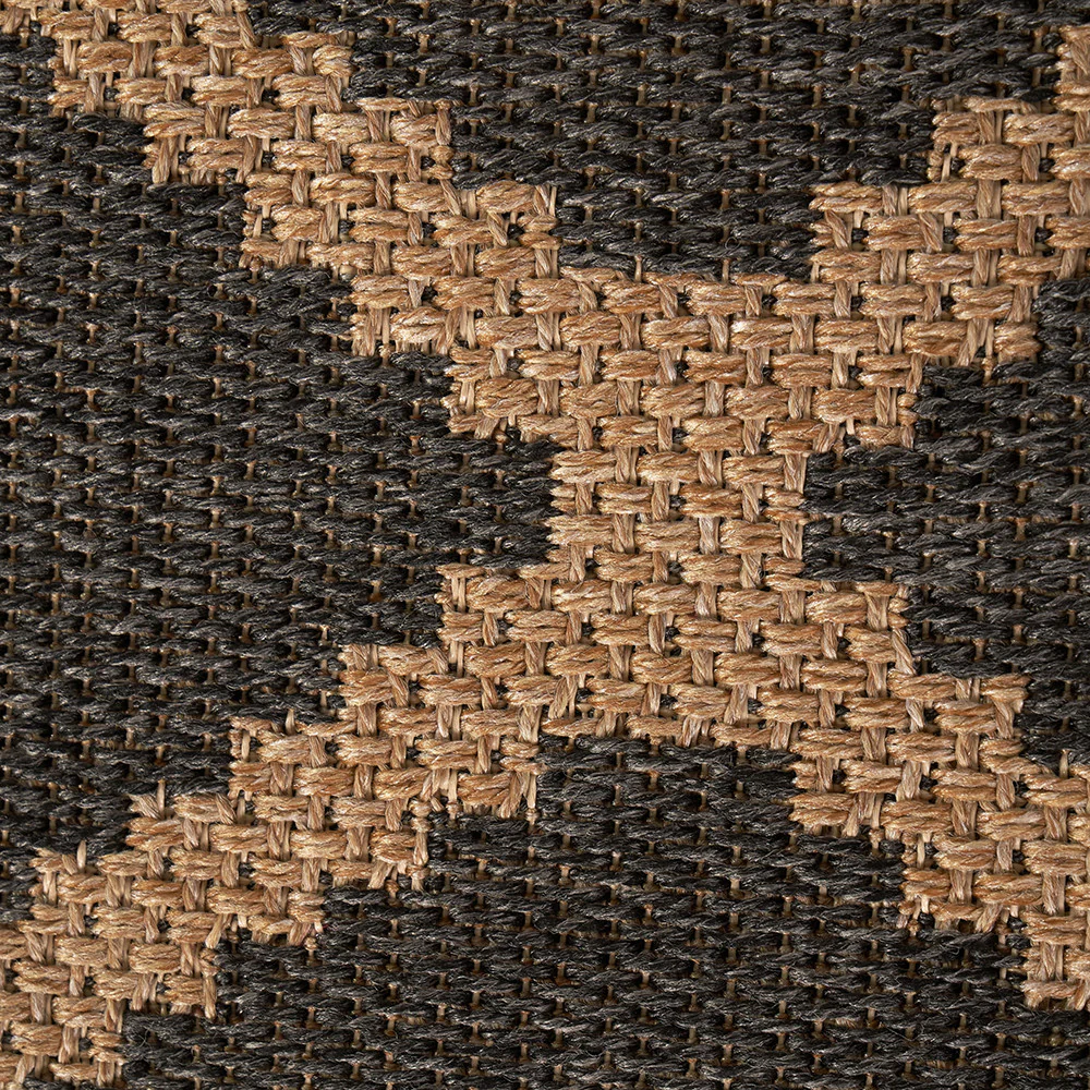 Pacific Lifestyle Indoor Outdoor Natural and Slate Grey Diamond Design Rug - Image 6