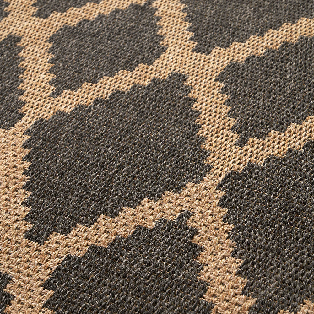 Pacific Lifestyle Indoor Outdoor Natural and Slate Grey Diamond Design Rug - Image 7