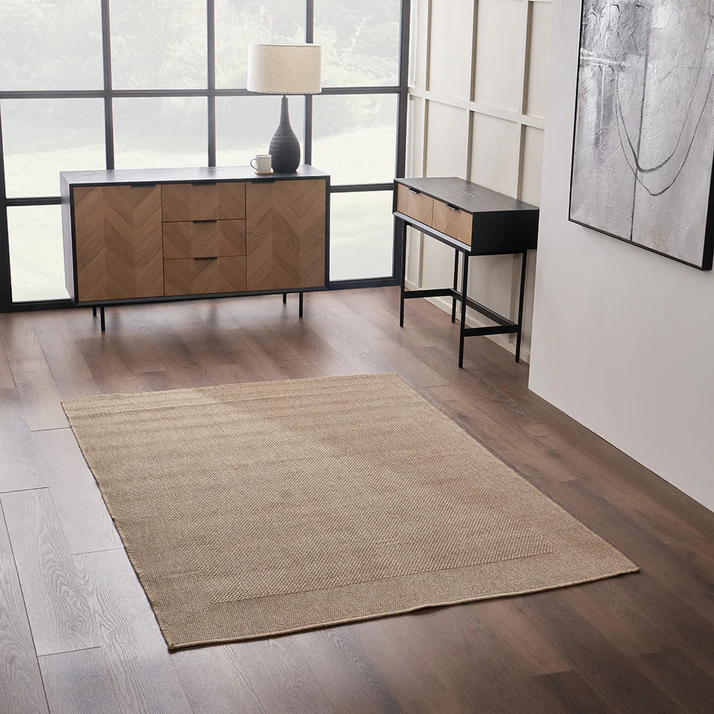 Pacific Lifestyle Indoor Outdoor Natural Border Design Rug - Image 7