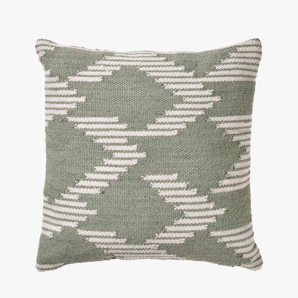 Pacific Lifestyle Indoor Outdoor Sage and White Chevron Design Scatter Cushion