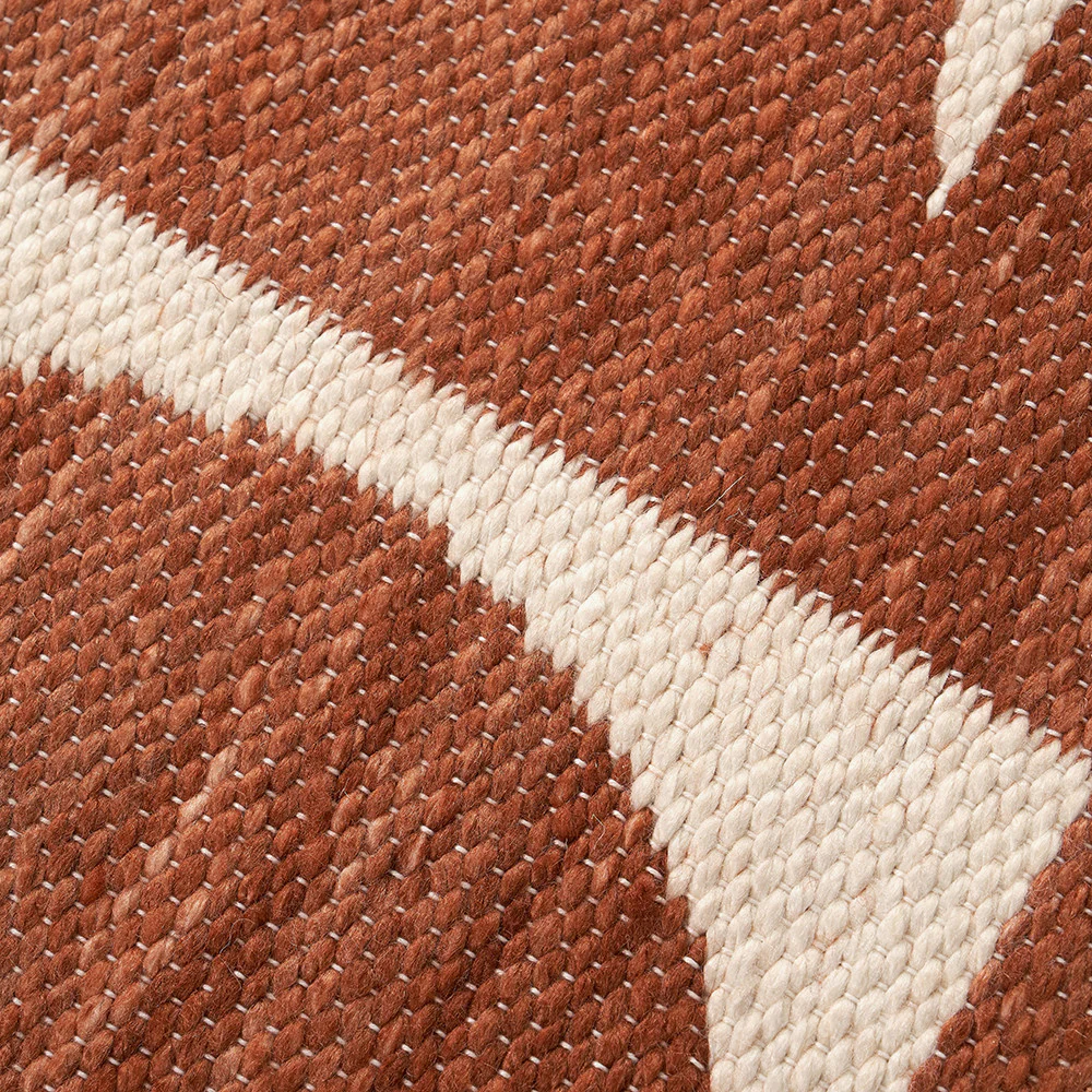 Pacific Lifestyle Indoor Outdoor Terracotta and Ivory Geometric Design Rug - Image 6