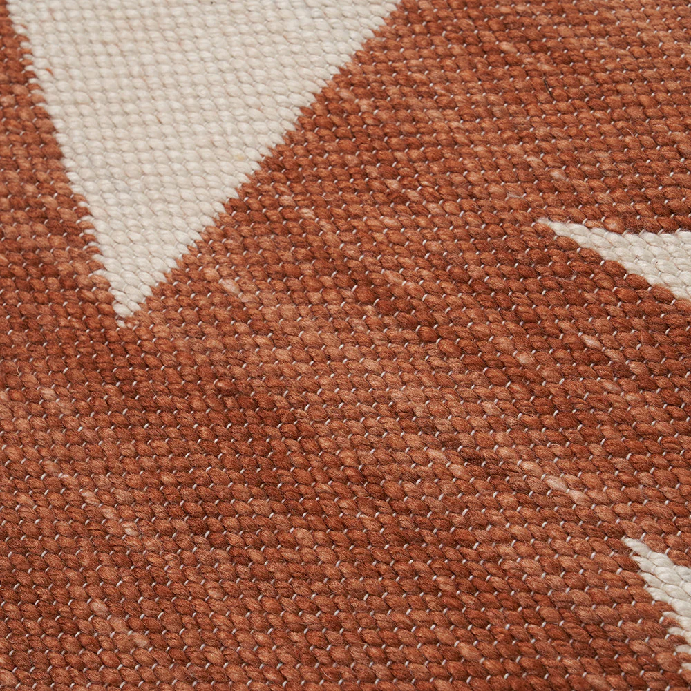 Pacific Lifestyle Indoor Outdoor Terracotta and Ivory Geometric Design Rug Large - Image 6