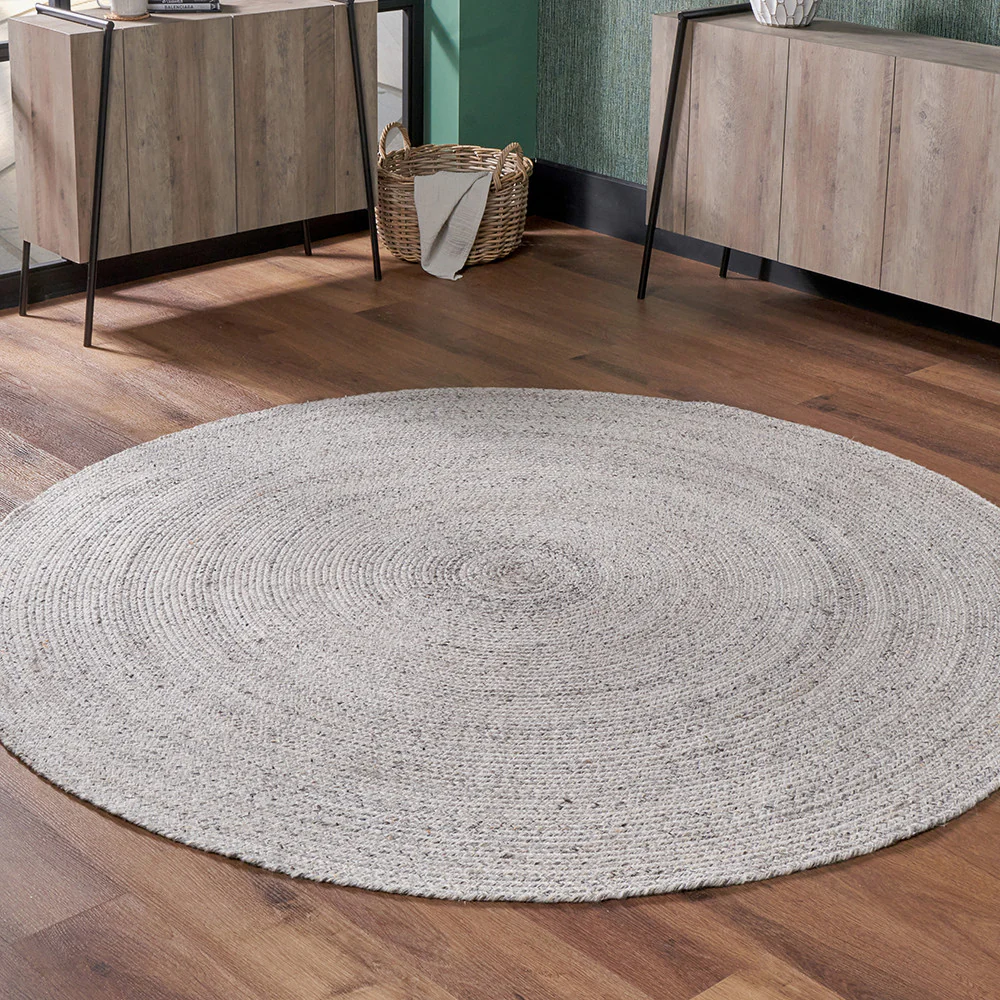 Pacific Lifestyle Indoor Outdoor Warm Grey Tweed Design Rug - Image 5