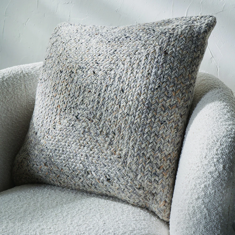 Pacific Lifestyle Indoor Outdoor Warm Grey Tweed Design Scatter Cushion - Image 6
