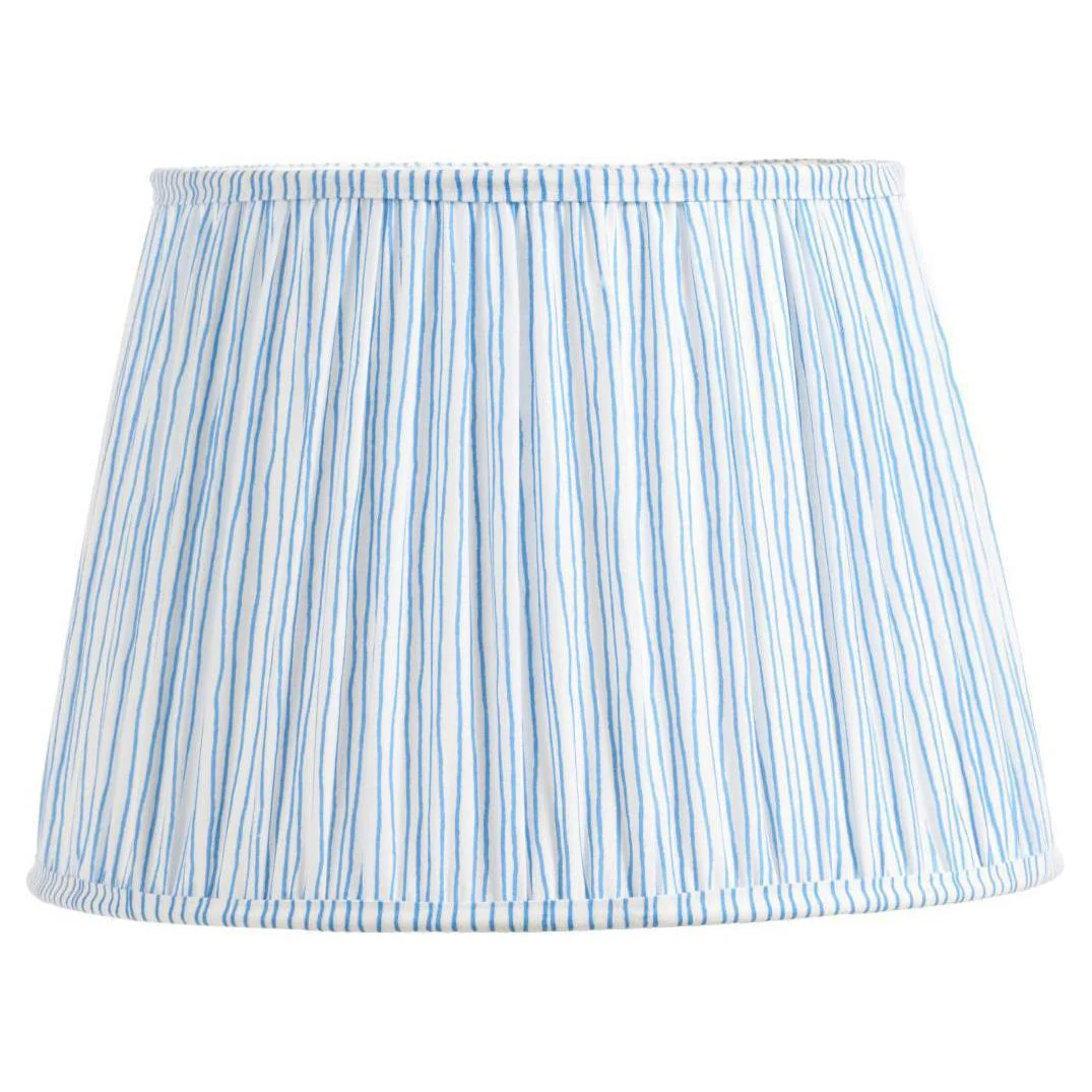 Pacific Lifestyle Jesper Blue Stripe Mushroom Pleat Tapered Lampshade - Image 2