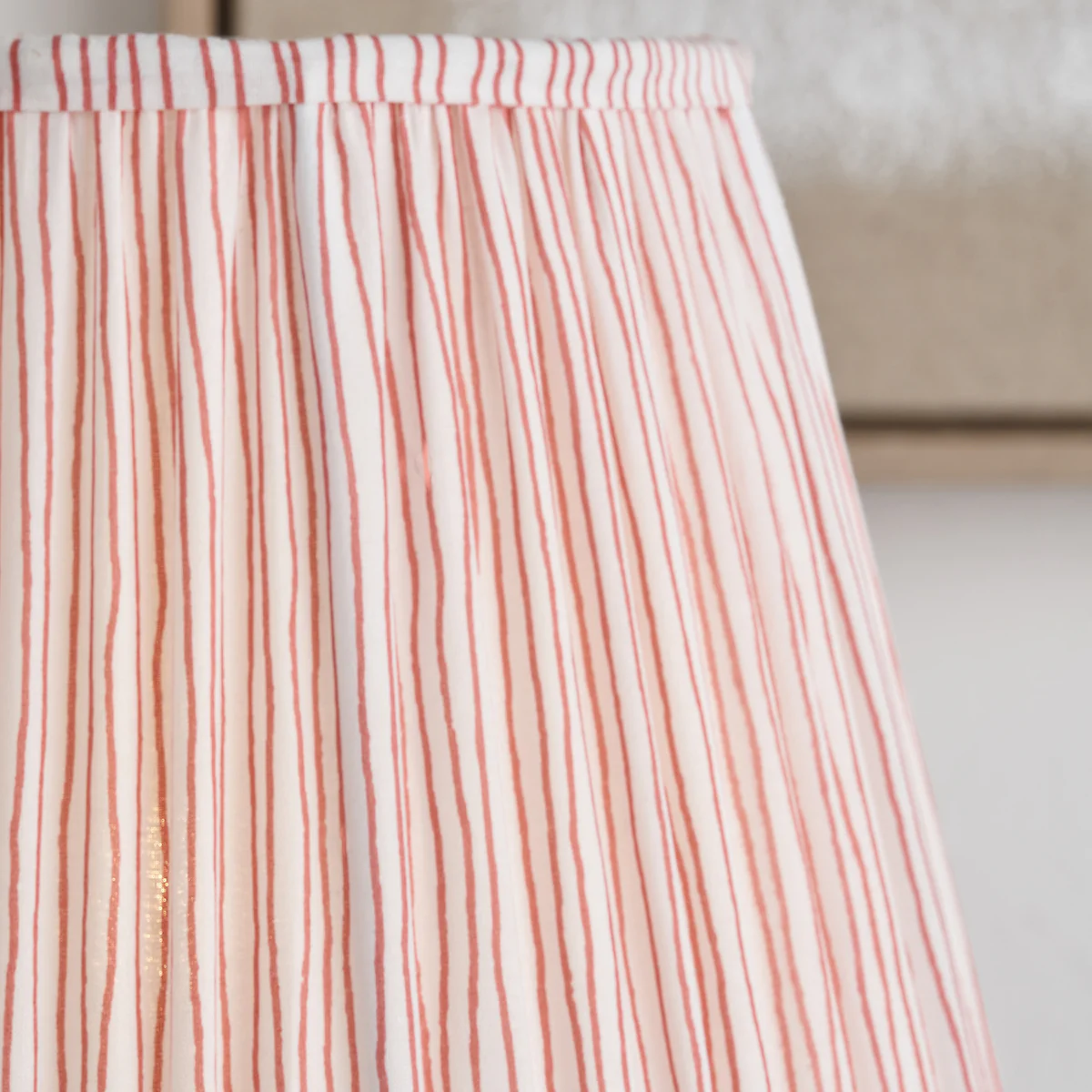 Pacific Lifestyle Jesper Cinnamon Stripe Mushroom Pleat Tapered Lampshade - Image 4