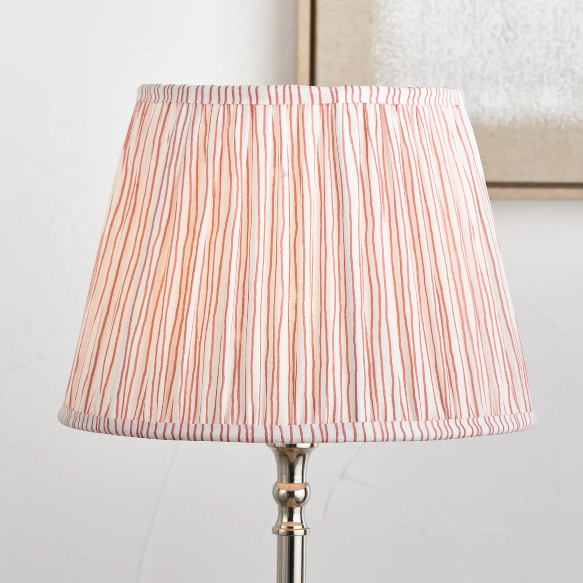 Pacific Lifestyle Jesper Cinnamon Stripe Mushroom Pleat Tapered Lampshade - Image 5