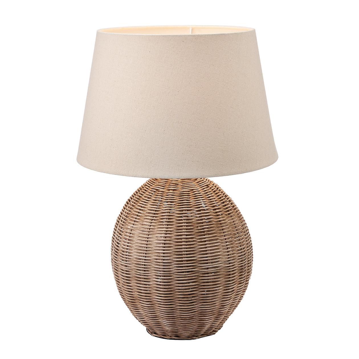 Pacific Lifestyle Jostein Large Rattan Cream Wash Table Lamp Base - Image 3