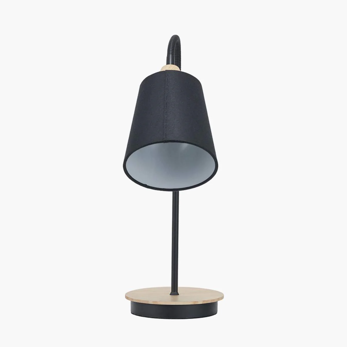 Pacific Lifestyle Juna Black Metal and Natural Wood Table Lamp - Image 4
