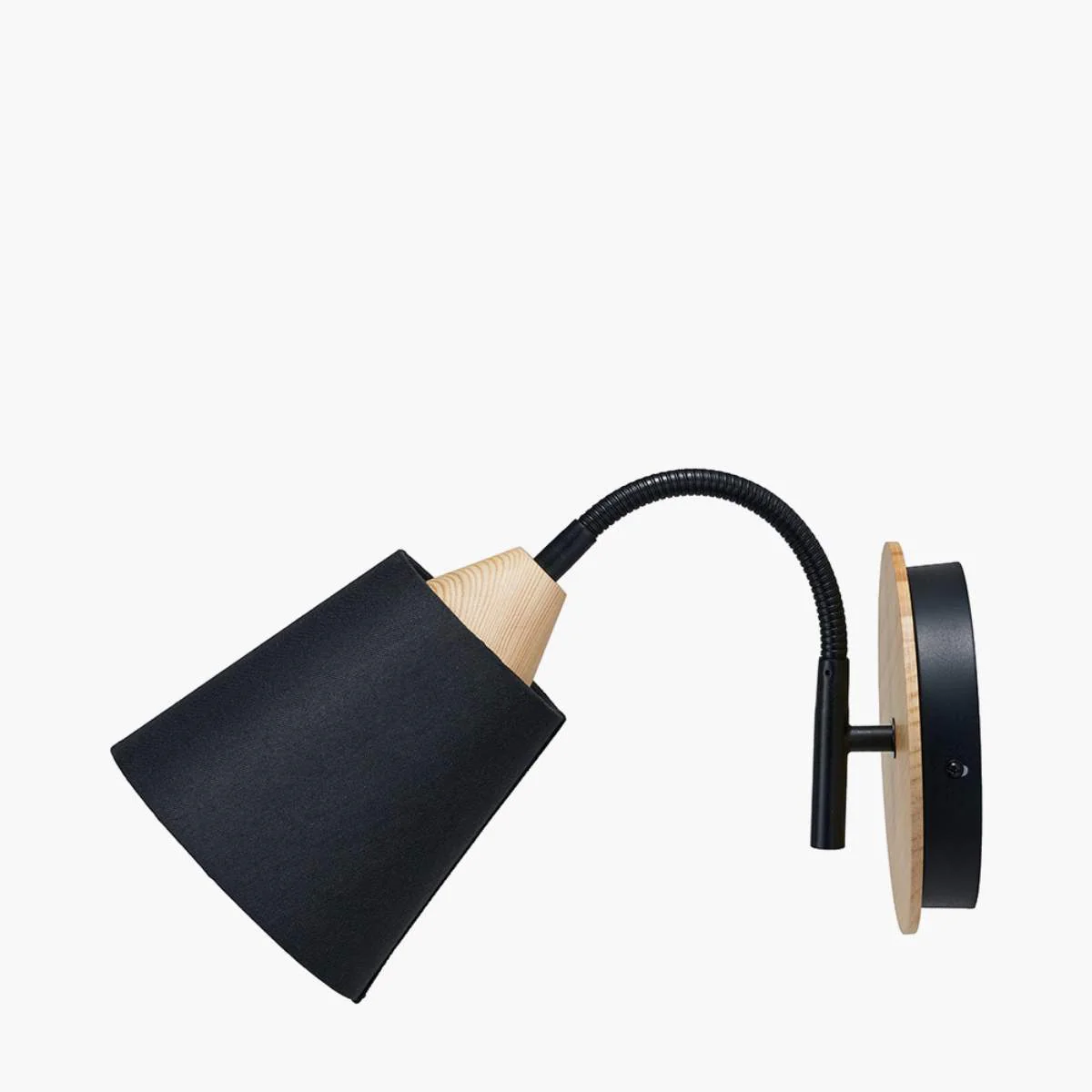 Pacific Lifestyle Juna Black Metal and Natural Wood Wall Light - Image 3