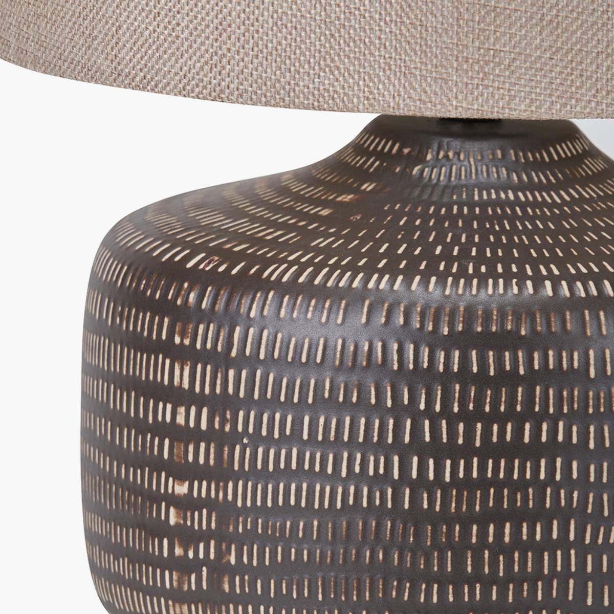 Pacific Lifestyle Kai Earth Coloured Textured Ceramic Table Lamp - Image 6