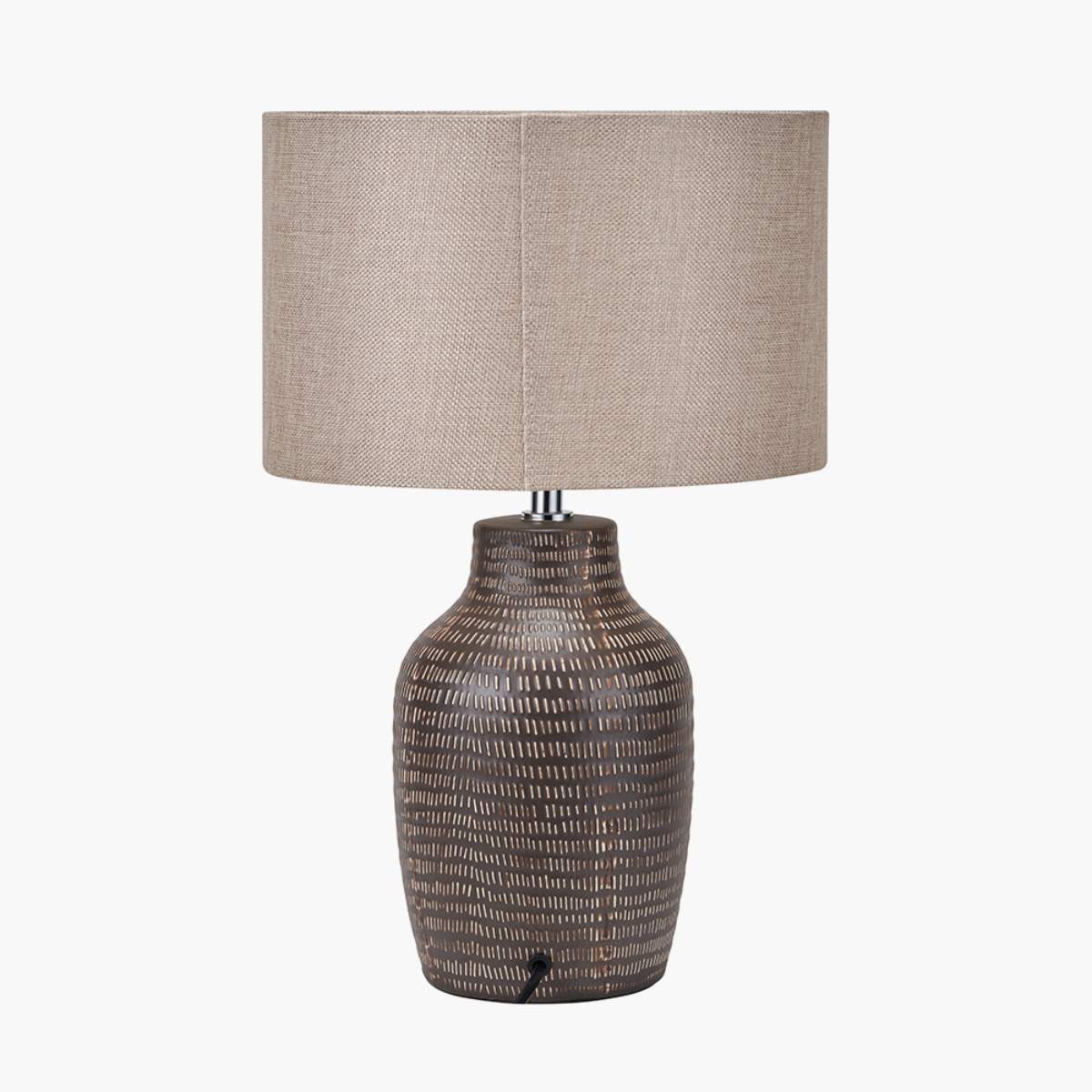 Pacific Lifestyle Kai Earth Coloured Textured Tall Ceramic Table Lamp - Image 3