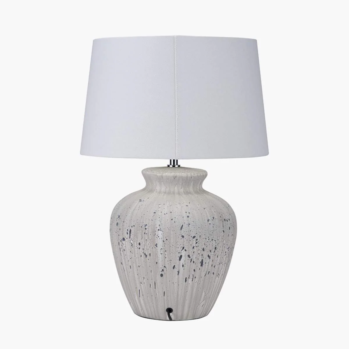 Pacific Lifestyle Kalli White and Grey Flecked Ceramic Table Lamp - Image 3