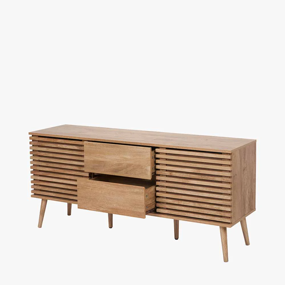 Pacific Lifestyle Knut Natural Eucalyptus Wood 2 Door 2 Drawer Sideboard - Image 5