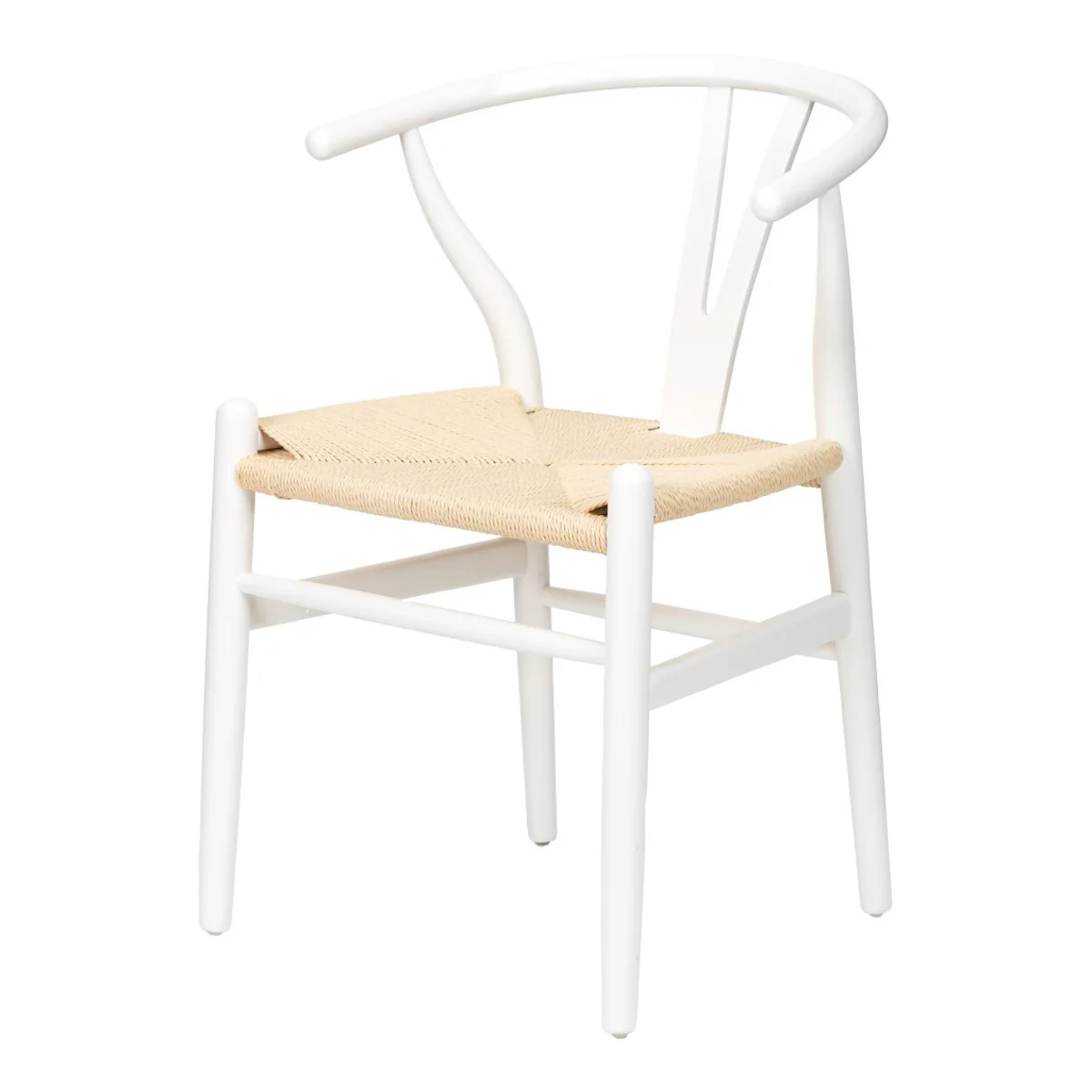 Pacific Lifestyle Leif White Beech Wood and Natural Paper Rope Dining Chair - Image 2