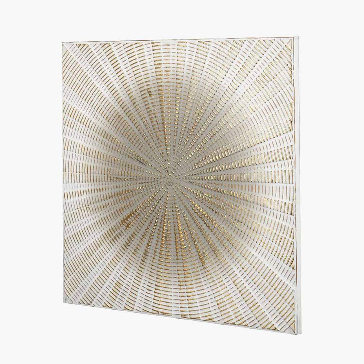 Pacific Lifestyle Light Grey and Gold Metal Starburst Wall Art - Image 2