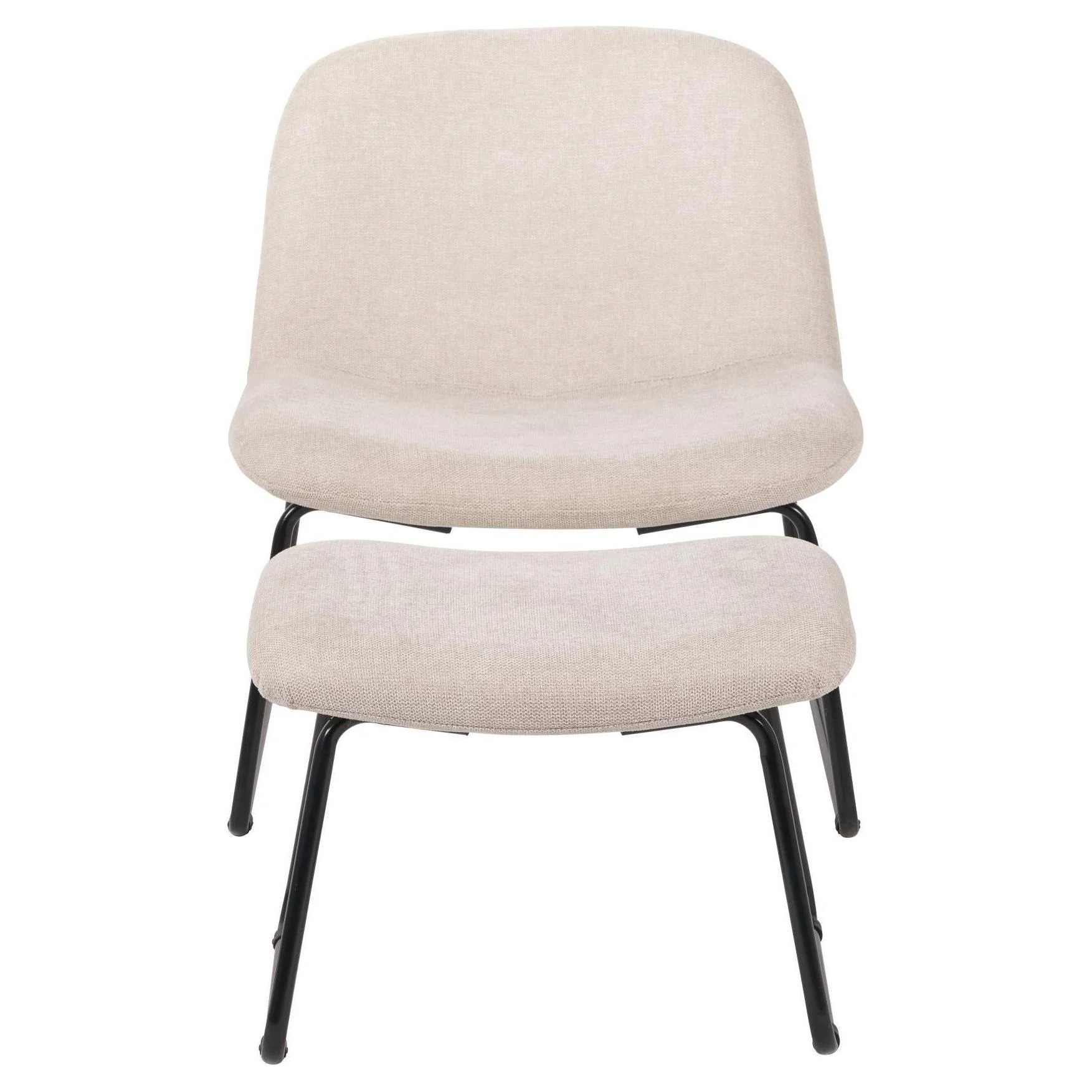 Pacific Lifestyle Linnea Natural Chenille Lounging Chair and Footstool - Image 2