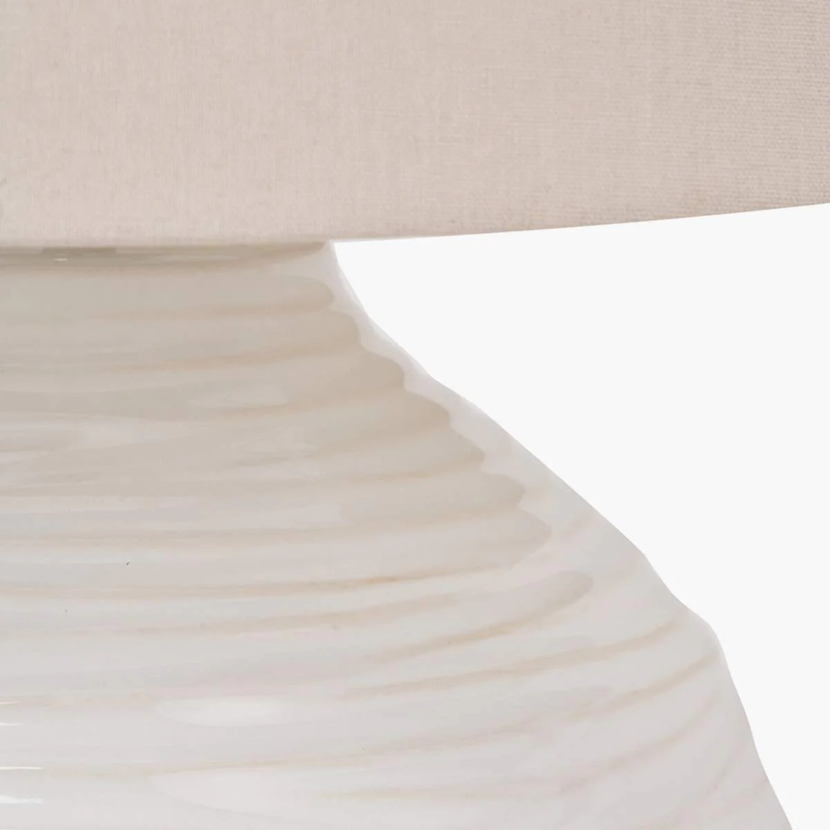 Pacific Lifestyle Linnea White Grooved Ceramic Table Lamp - Image 4