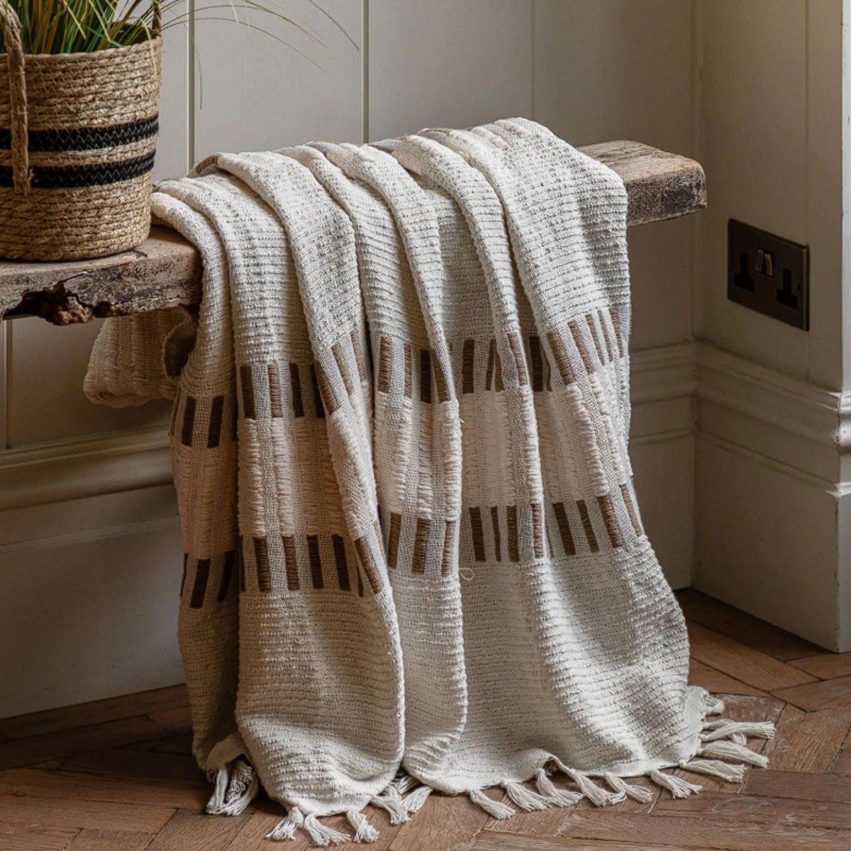 Gallery Direct Longshaw Woven Throw Natural - Image 5