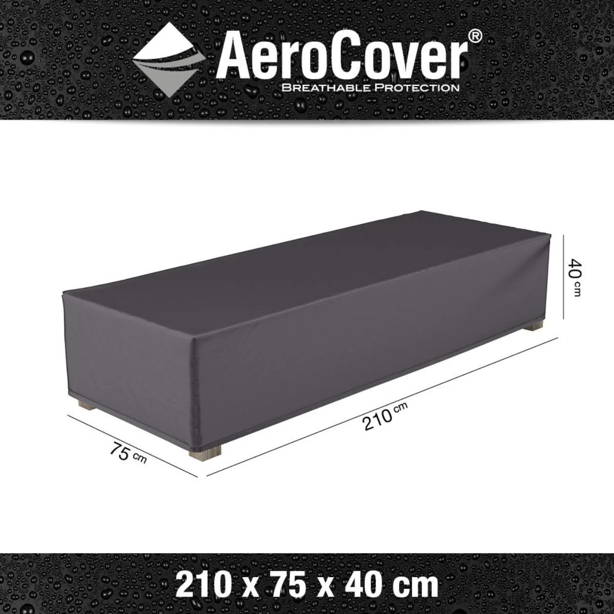 Pacific Lifestyle Loungebed Aerocover 210x75x40cm high - Image 2
