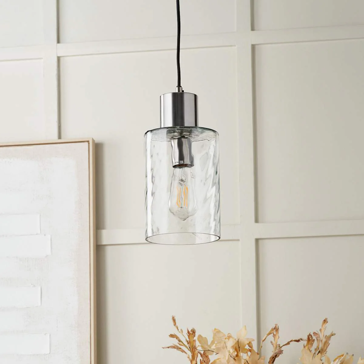 Pacific Lifestyle Loxley Ripple Effect Clear Glass Pendant - Image 8
