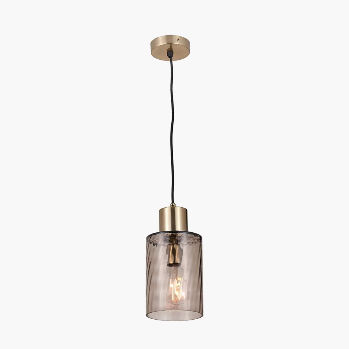 Pacific Lifestyle Loxley Ripple Effect Light Brown Glass Pendant - Image 4