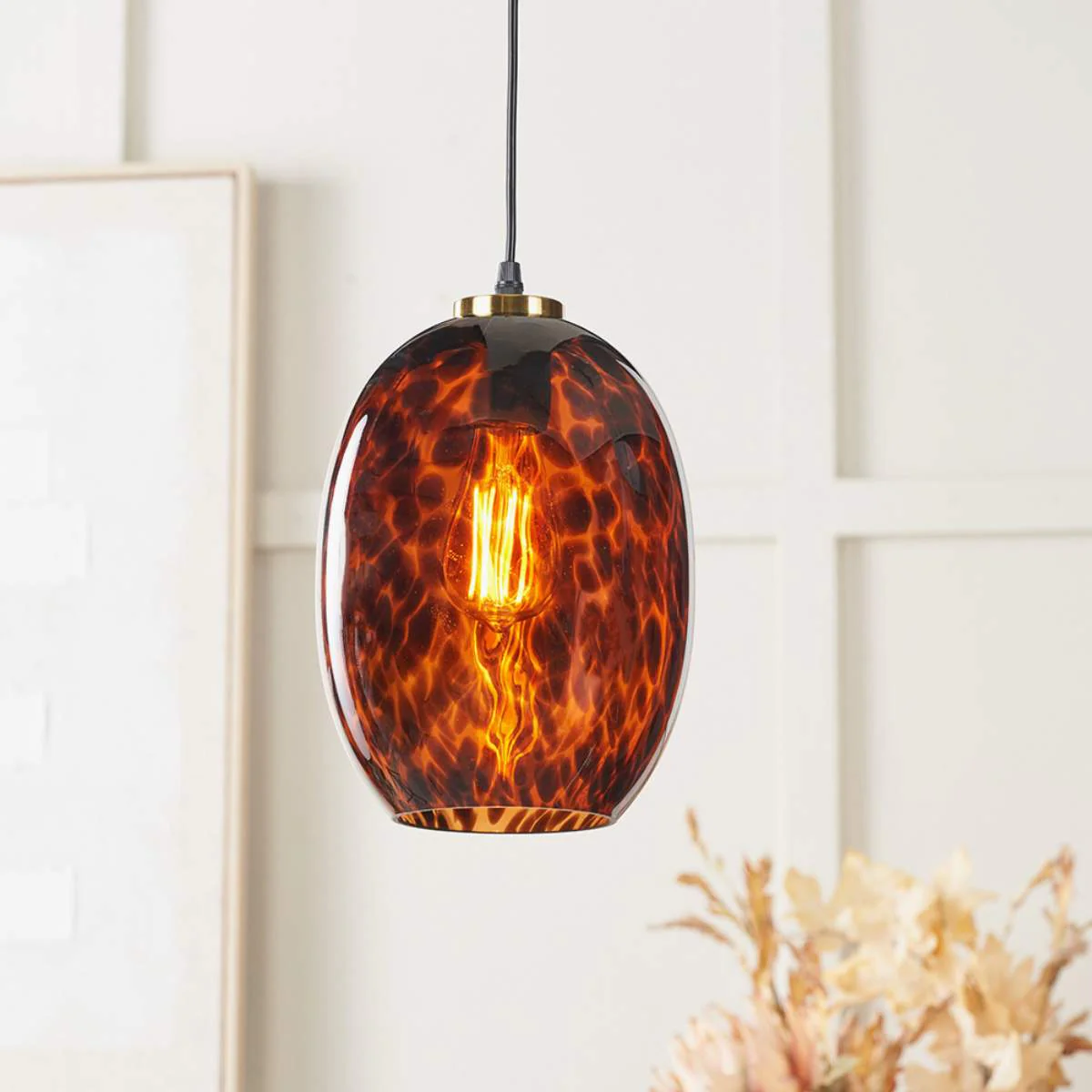 Pacific Lifestyle Lucien Tortoiseshell Glass Pendant - Image 17