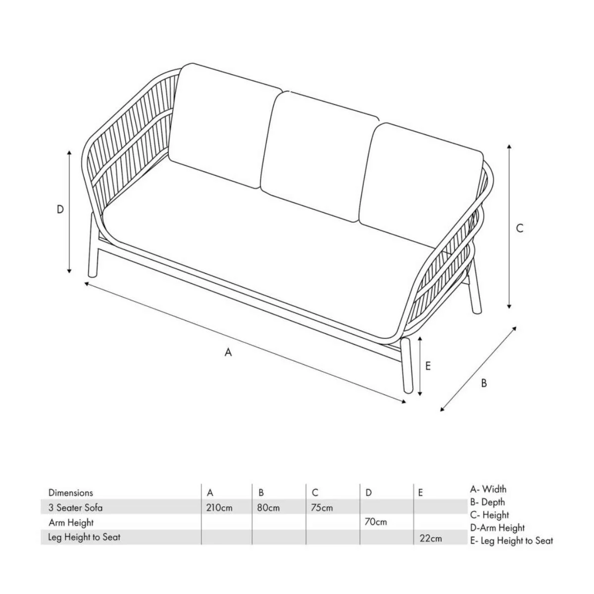 Pacific Lifestyle Martic Outdoor 3 Seater Sofa - Image 16