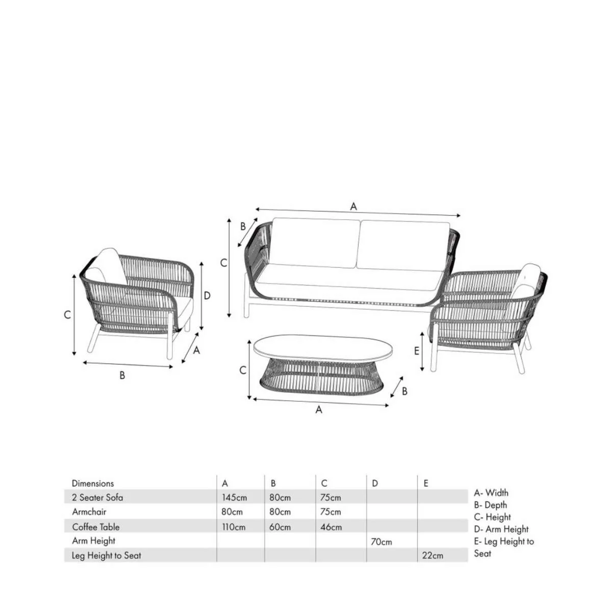 Pacific Lifestyle Martic Outdoor Seating Set - Image 27