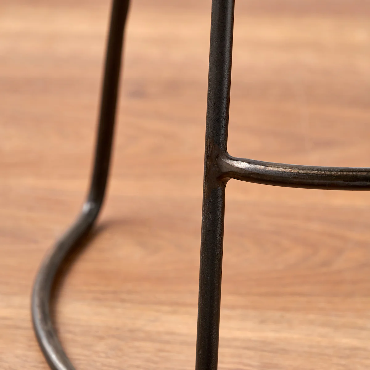 Pacific Lifestyle Mikkel Peppercorn Leather and Bronze Metal Bar Stool - Image 7