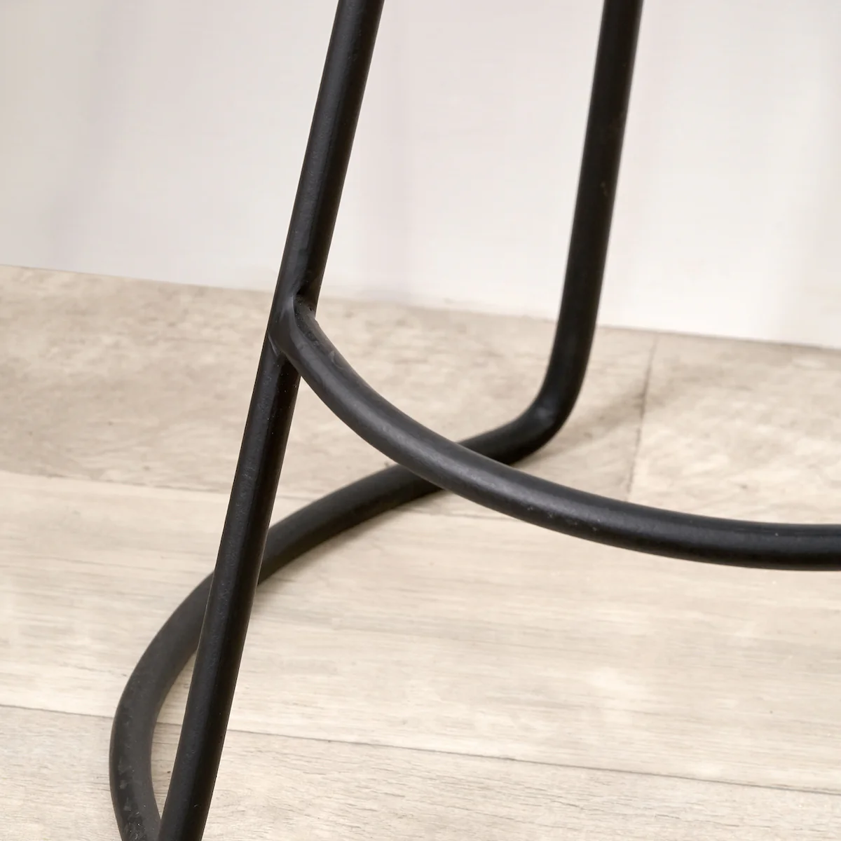 Pacific Lifestyle Mikkel Vintage Brown Leather and Black Metal Bar Stool - Image 5