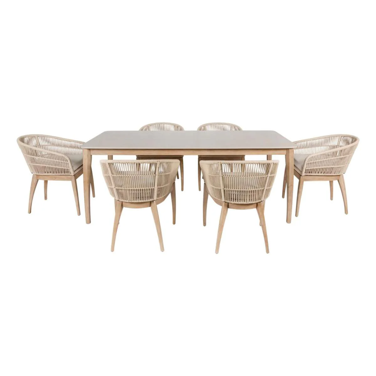 Pacific Lifestyle Moeven Outdoor 6 Seater Dining Set - Image 2