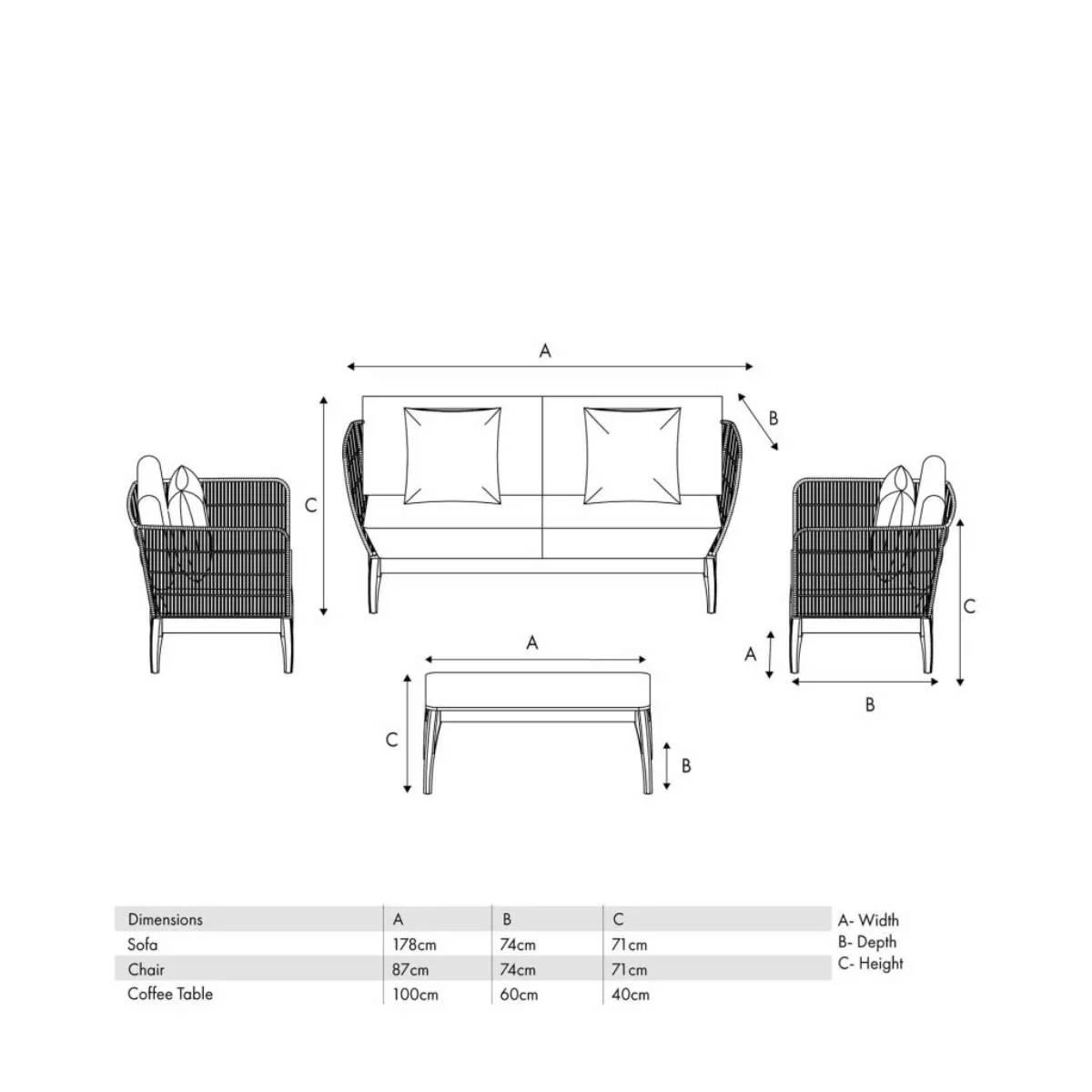 Pacific Lifestyle Moeven Outdoor Seating Set - Image 30