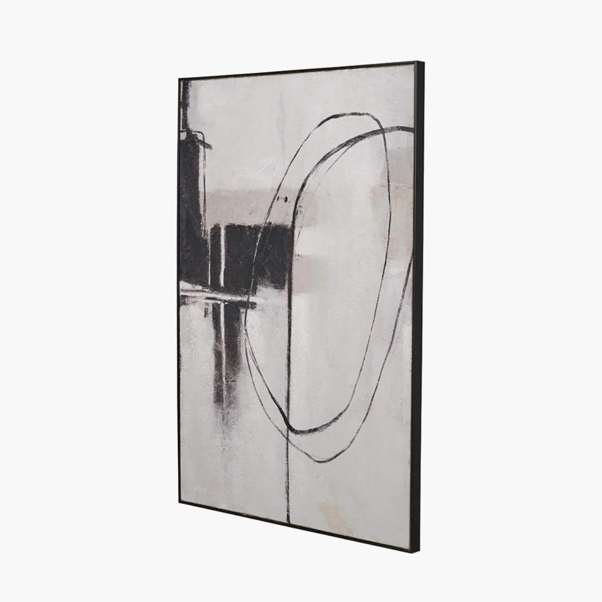 Pacific Lifestyle Monochrome Abstract Canvas with Black Frame - Image 2