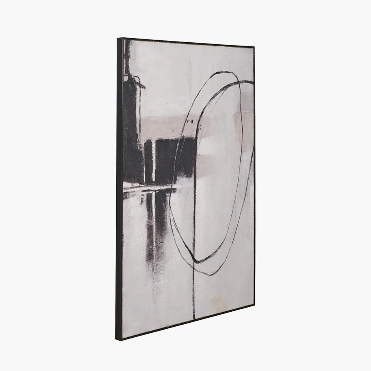 Pacific Lifestyle Monochrome Abstract Canvas with Black Frame - Image 3