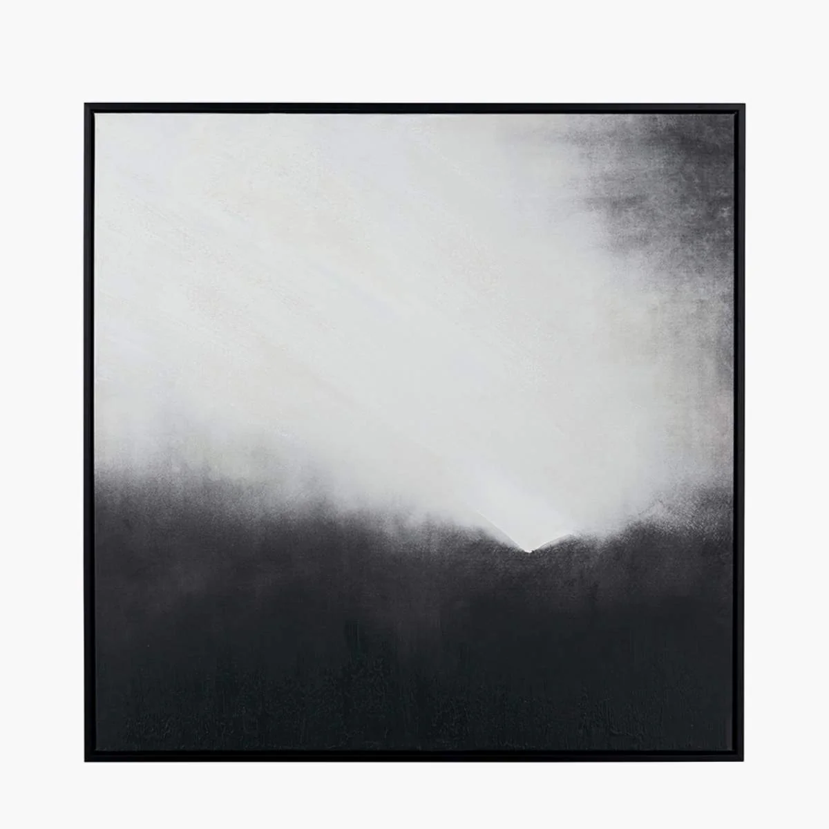 Pacific Lifestyle Monochrome Abstract Square Canvas with Black Frame